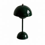 Danish Retro Flower Bud Table Lamp, Metal, Modern Simple, Living Room Bedroom Night Light – Dark green