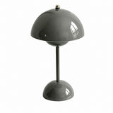 Danish Retro Flower Bud Table Lamp, Metal, Modern Simple, Living Room Bedroom Night Light – Grey