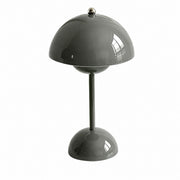 Danish Retro Flower Bud Table Lamp, Metal, Modern Simple, Living Room Bedroom Night Light – Grey