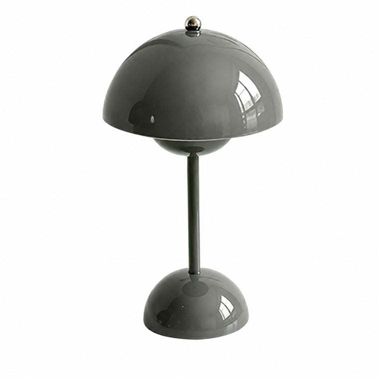 Danish Retro Flower Bud Table Lamp, Metal, Modern Simple, Living Room Bedroom Night Light – Grey