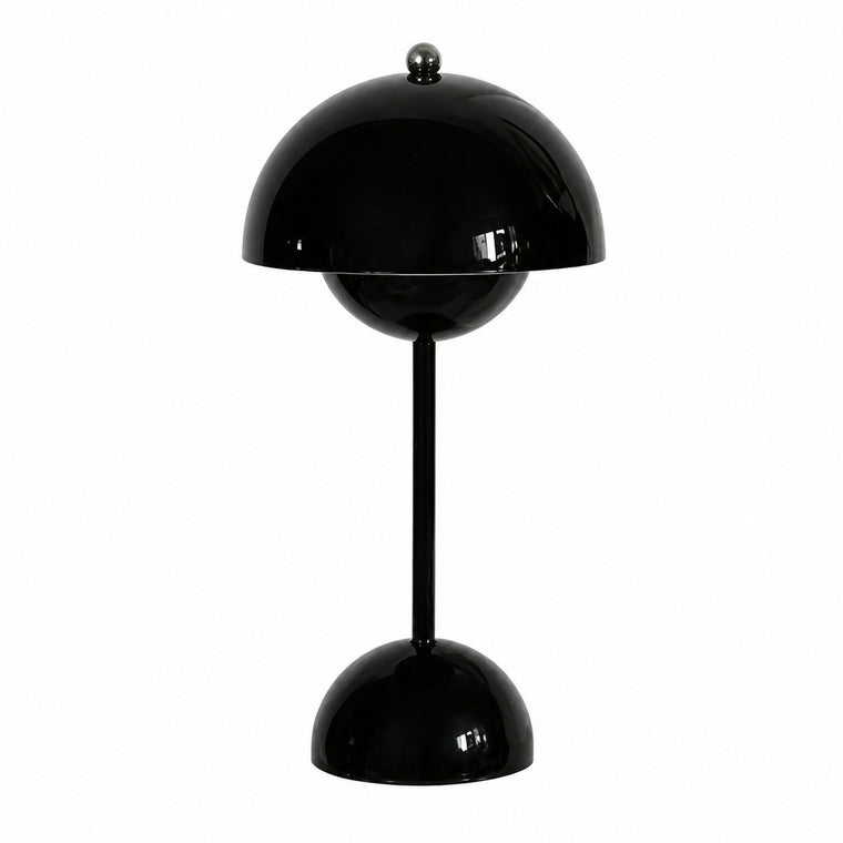 Danish Retro Flower Bud Table Lamp, Metal, Modern Simple, Living Room Bedroom Night Light – Black
