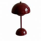Danish Retro Flower Bud Table Lamp, Metal, Modern Simple, Living Room Bedroom Night Light – Burgundy