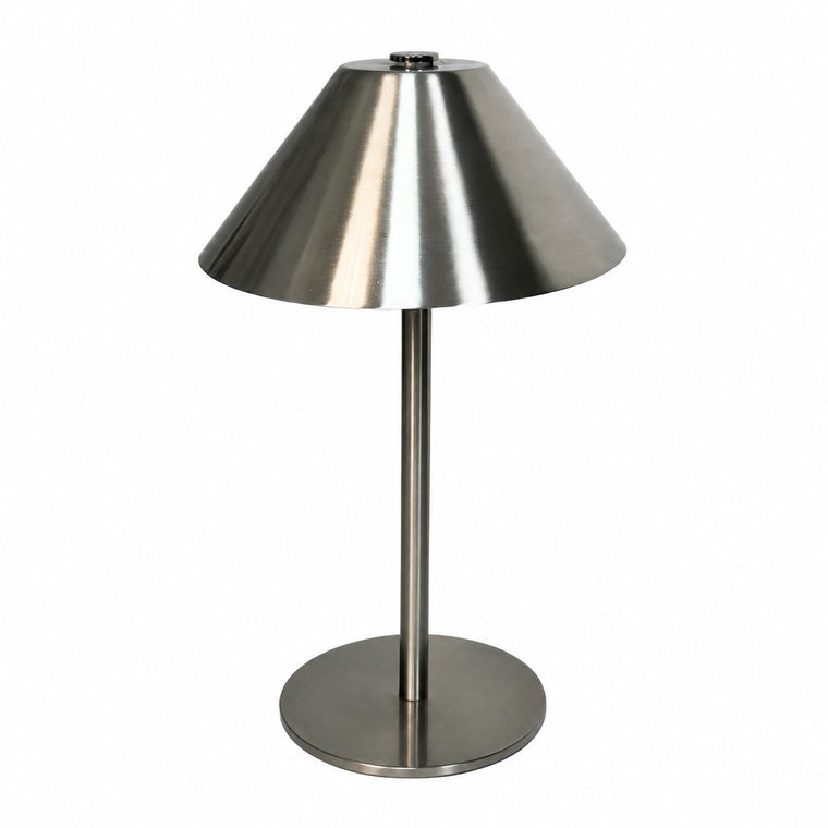 Modern Mushroom Table Lamp, Nordic Style, Metal, Bedside Night Light for Living Room Bedroom – Silver (15x23)