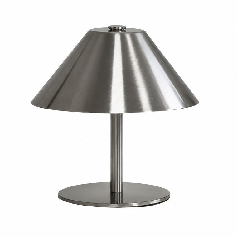 Modern Mushroom Table Lamp, Nordic Style, Metal, Bedside Night Light for Living Room Bedroom – Silver (15x17)