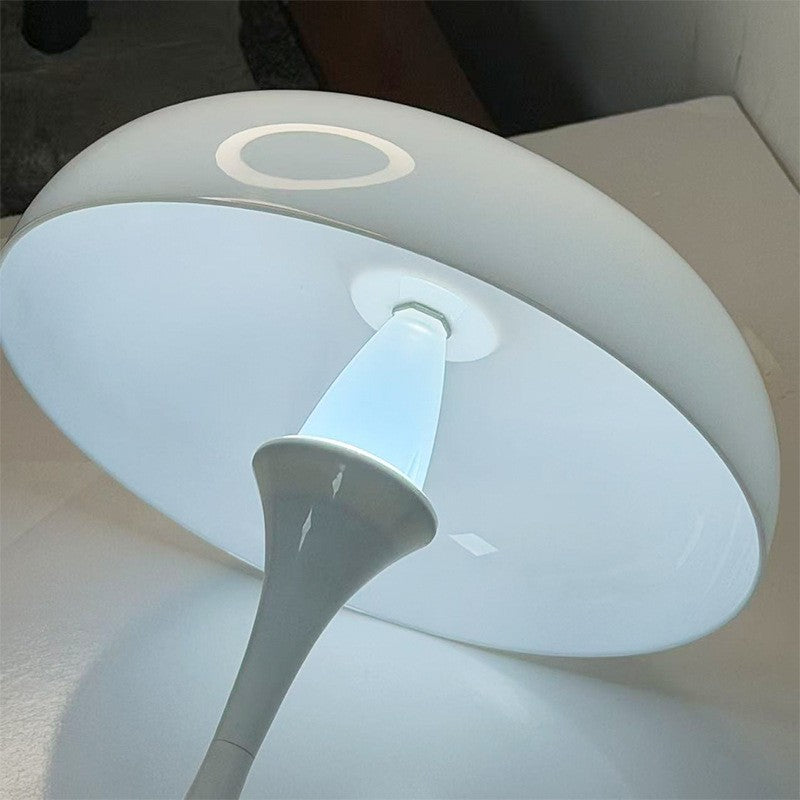 Rechargeable Mushroom Table Lamp, Cream Color, Bedside Night Light, Creative Desk Decor for