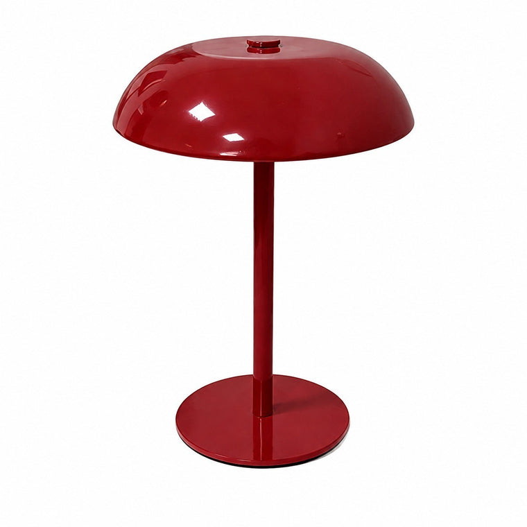 Metal Mushroom Table Lamp, American Retro, Night Light, for Bedroom Bar Hotel – Burgundy
