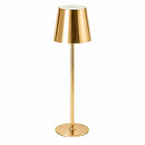 Rechargeable High-Footed Ambient Table Lamp, Metal, Touch Switch, for Restaurant Bar – Gold metal round tall lamp