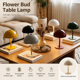 Rechargeable Table Lamp, Nordic Flower Bud Design, Bedside Night Light, Living Room Bedroom