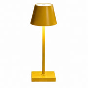 Rechargeable High-Footed Ambient Table Lamp, Metal, Touch Switch, for Restaurant Bar – Gold plastic weighted tall two-section pole