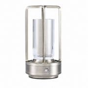Rechargeable Outdoor Table Lamp, Touch Sensor Night Light, Color Changing, Metal, Modern – Aluminum cross silver