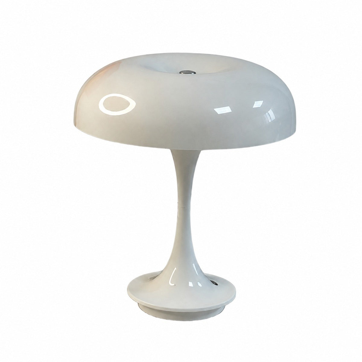 Rechargeable Mushroom Table Lamp, Cream Color, Bedside Night Light, Creative Desk Decor for – White