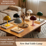 Retro Flower Bud Table Lamp, Metal Bedside Desk Lamp, Yellow, Creative Atmosphere Lighting