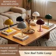 Retro Flower Bud Table Lamp, Metal Bedside Desk Lamp, Yellow, Creative Atmosphere Lighting