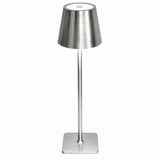 Metal Table Lamp for Living Room Bedroom, Long Stem Decorative Ambient Lighting, Home Bar – Silver metal tall lamp square thin shape