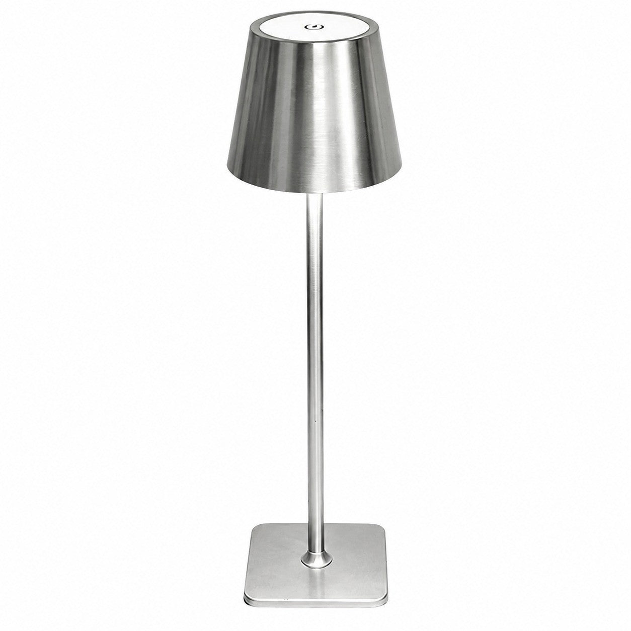 Metal Table Lamp for Living Room Bedroom, Long Stem Decorative Ambient Lighting, Home Bar – Silver metal tall lamp square thin shape