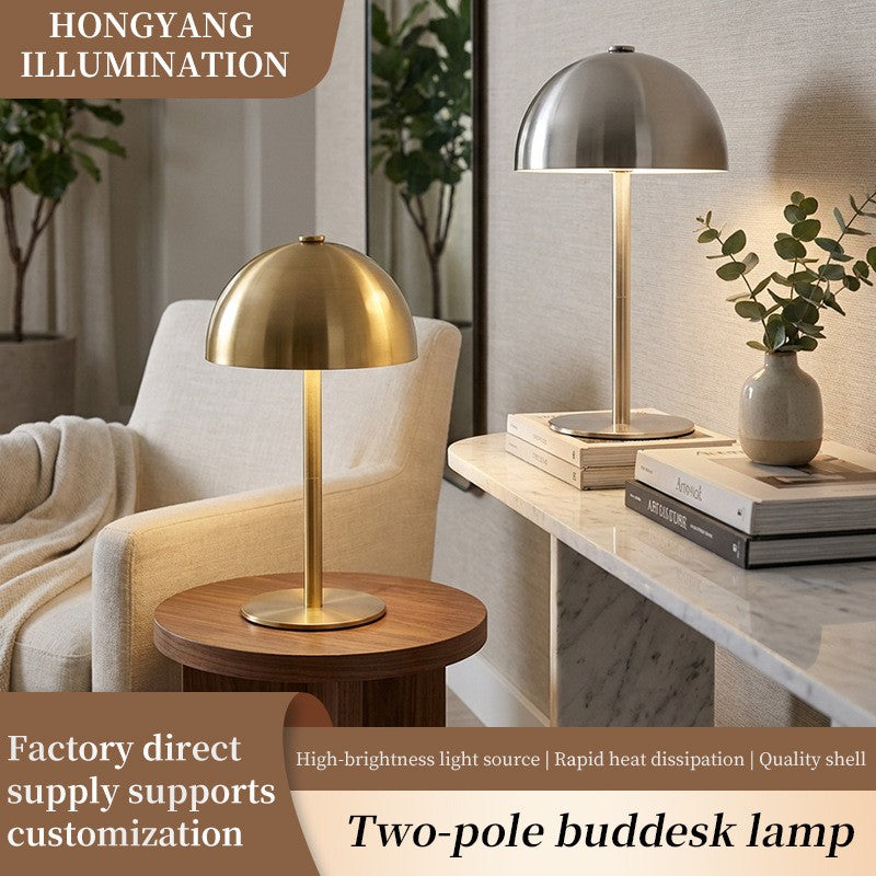 Metal Mushroom Table Lamp, Flower Bud Design, Bedside Nightstand Light, Living Room Decor