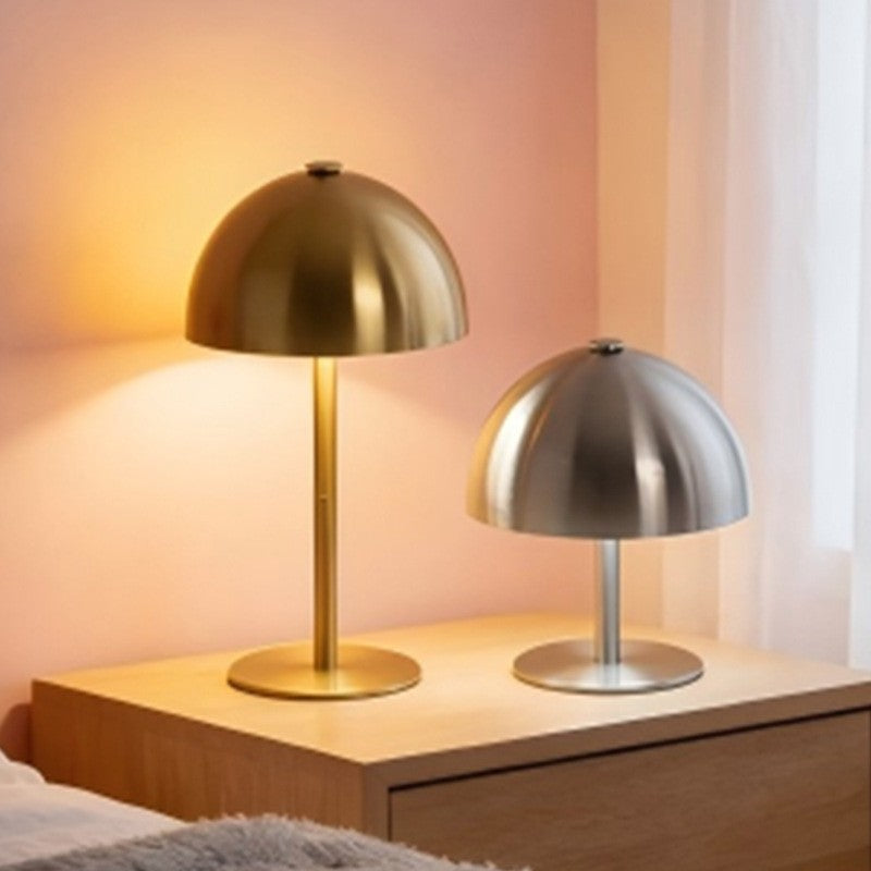 Metal Mushroom Table Lamp, Flower Bud Design, Bedside Nightstand Light, Living Room Decor