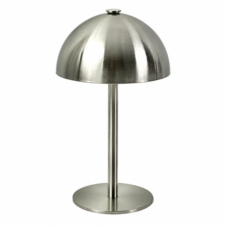 Metal Mushroom Table Lamp, Flower Bud Design, Bedside Nightstand Light, Living Room Decor – Silver