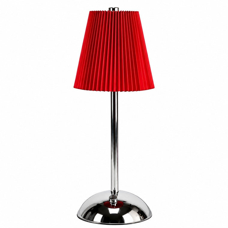 Chinese Style Pleated Fabric Night Light, Bauhaus Luxury, Touch Switch, for Bedroom Living – Type a-red luxury silver