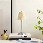 Chinese Style Pleated Fabric Night Light, Bauhaus Luxury, Touch Switch, for Bedroom Living