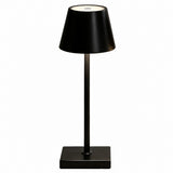 Rechargeable High-Footed Ambient Table Lamp, Metal, Touch Switch, for Restaurant Bar – Black plastic weighted tall two-section pole