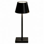 Rechargeable High-Footed Ambient Table Lamp, Metal, Touch Switch, for Restaurant Bar – Black plastic weighted tall two-section pole