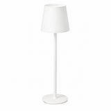 Rechargeable High-Footed Ambient Table Lamp, Metal, Touch Switch, for Restaurant Bar – White metal round tall lamp