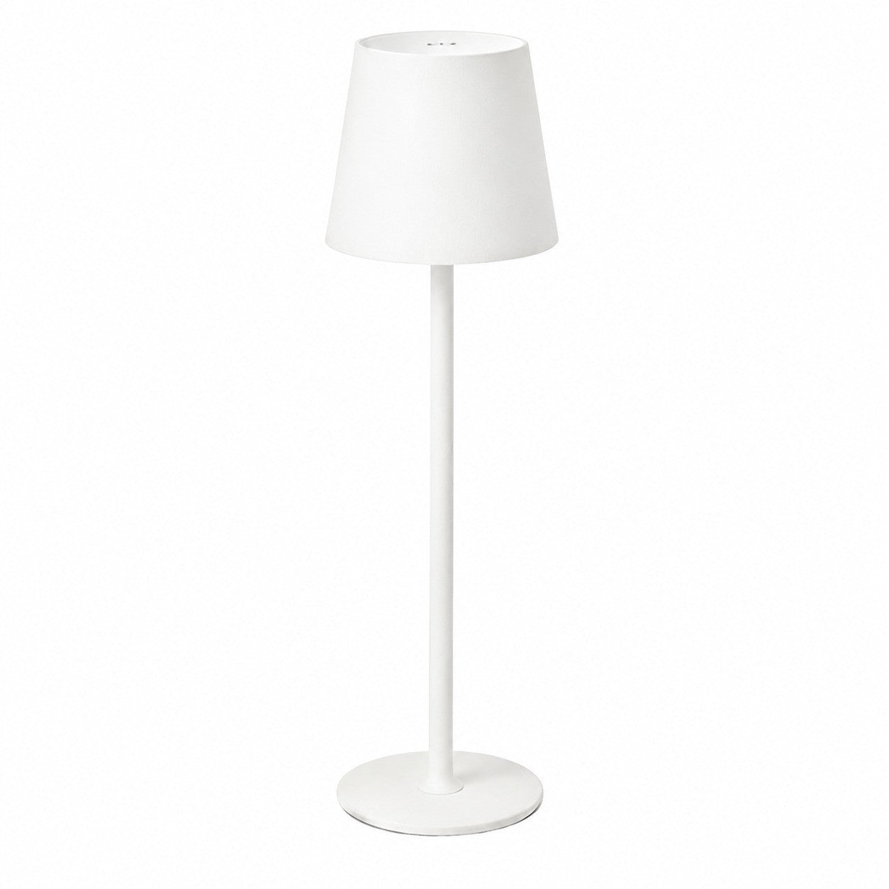 Rechargeable High-Footed Ambient Table Lamp, Metal, Touch Switch, for Restaurant Bar – White metal round tall lamp