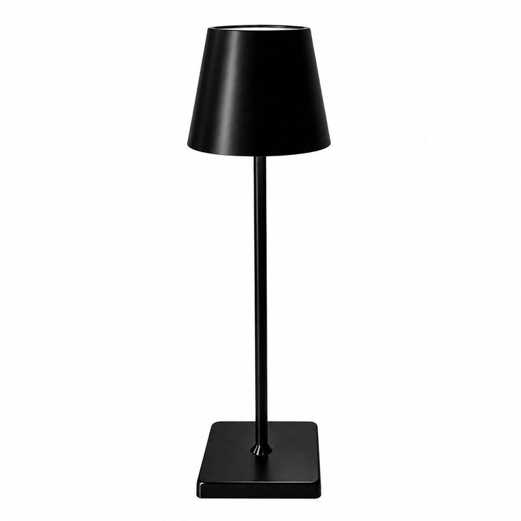 Rechargeable High-Footed Ambient Table Lamp, Metal, Touch Switch, for Restaurant Bar – Black metal tall weights