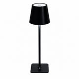 Rechargeable High-Footed Ambient Table Lamp, Metal, Touch Switch, for Restaurant Bar – Black metal tall lamp square thin bottom