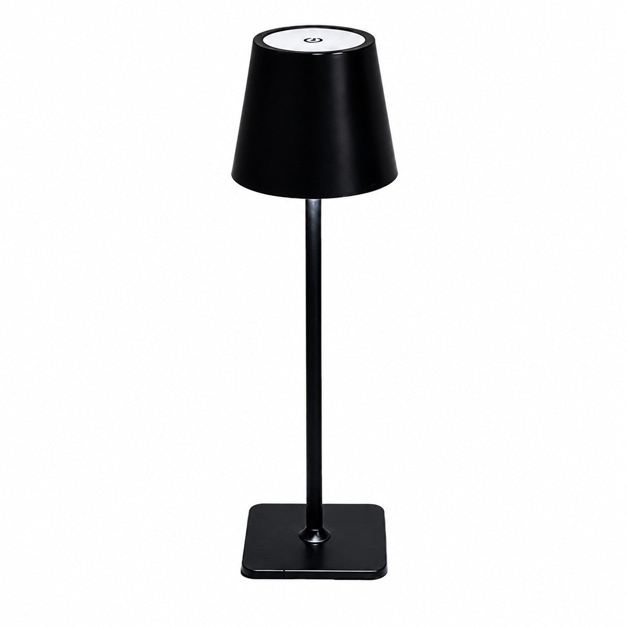 Rechargeable High-Footed Ambient Table Lamp, Metal, Touch Switch, for Restaurant Bar – Black metal tall lamp square thin bottom