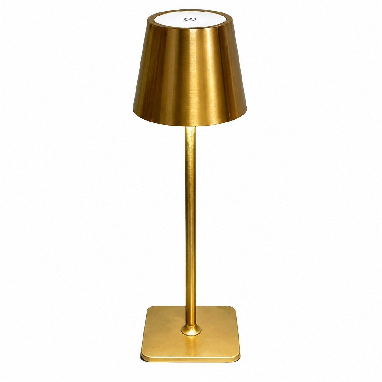 Rechargeable High-Footed Ambient Table Lamp, Metal, Touch Switch, for Restaurant Bar – Gold metal tall lamp square thin bottom
