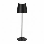Rechargeable High-Footed Ambient Table Lamp, Metal, Touch Switch, for Restaurant Bar – Black metal round tall lamp