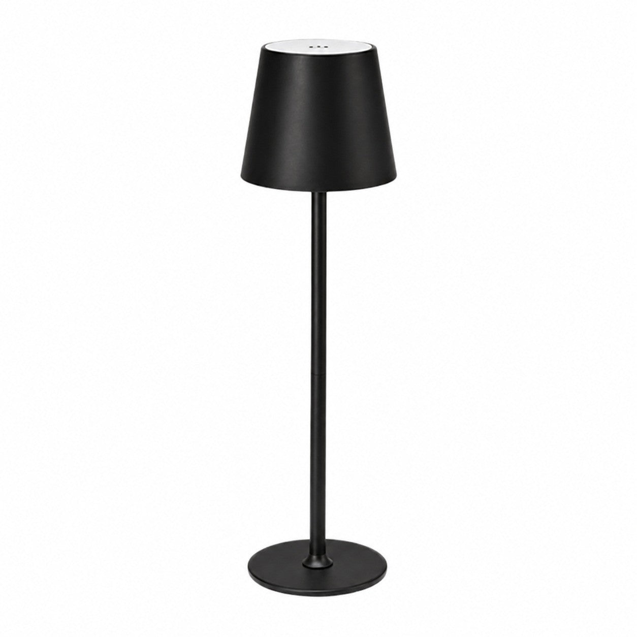 Rechargeable High-Footed Ambient Table Lamp, Metal, Touch Switch, for Restaurant Bar – Black metal round tall lamp