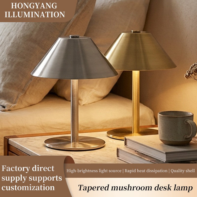 Tapered Metal Table Lamp, Nordic Bedside Night Light, Living Room Decor
