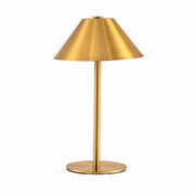 Tapered Metal Table Lamp, Nordic Bedside Night Light, Living Room Decor – Gold (15x23)