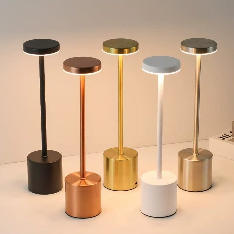 Rechargeable Outdoor Table Lamp, Touch Sensor Night Light, Color Changing, Metal, Modern