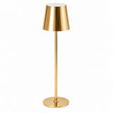 Metal Table Lamp for Living Room Bedroom, Long Stem Decorative Ambient Lighting, Home Bar – Gold metal round tall lamp