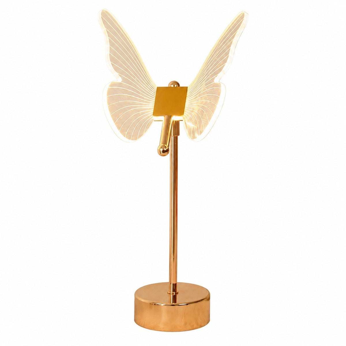 Butterfly Table Lamp, Acrylic Bedside Lamp for Girls Room, Touch Sensitive Night Light, USB – Straight butterfly charging model