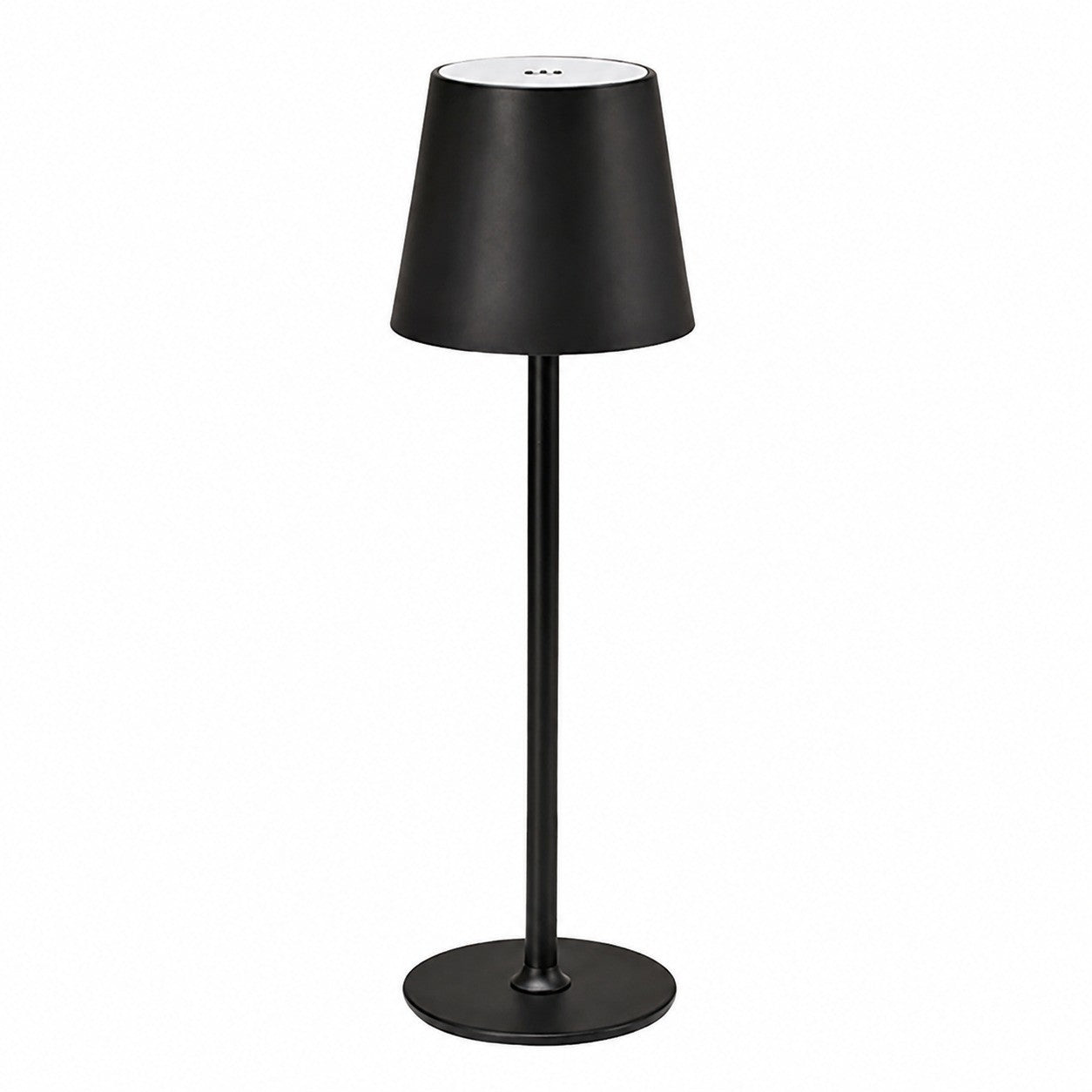 Metal Table Lamp for Living Room Bedroom, Long Stem Decorative Ambient Lighting, Home Bar – Black metal round tall lamp
