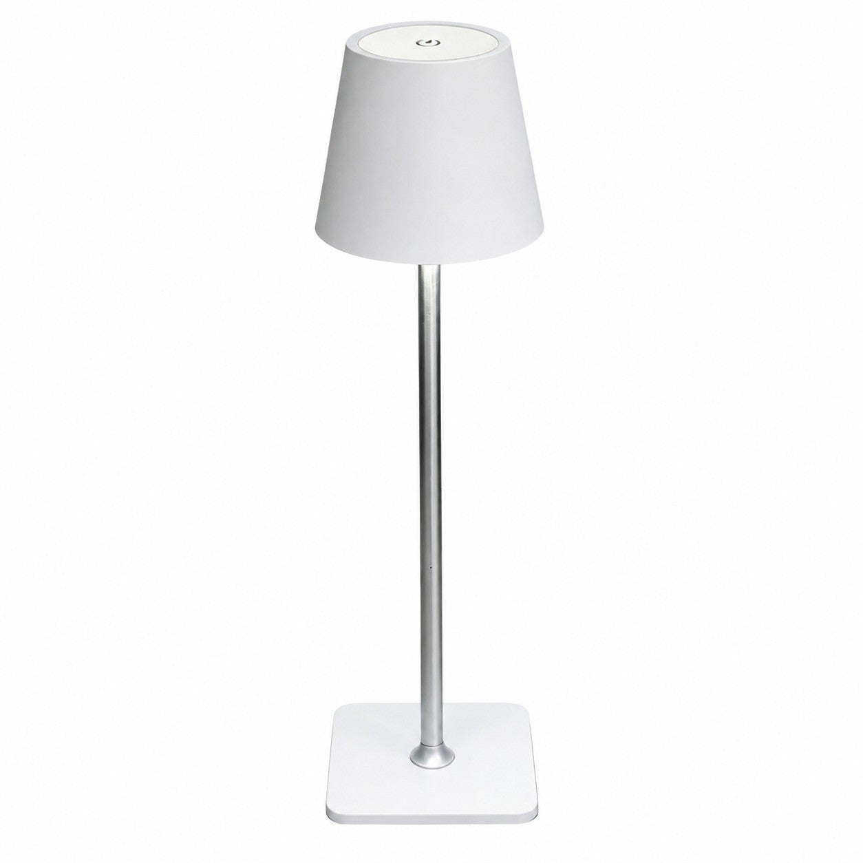 Metal Table Lamp for Living Room Bedroom, Long Stem Decorative Ambient Lighting, Home Bar – White metal tall lamp square thin shape
