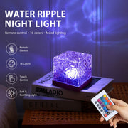 Water Ripple Night Light, Bedroom Mood Lamp, Romantic Couple Projection, 16 Colors, Touch &