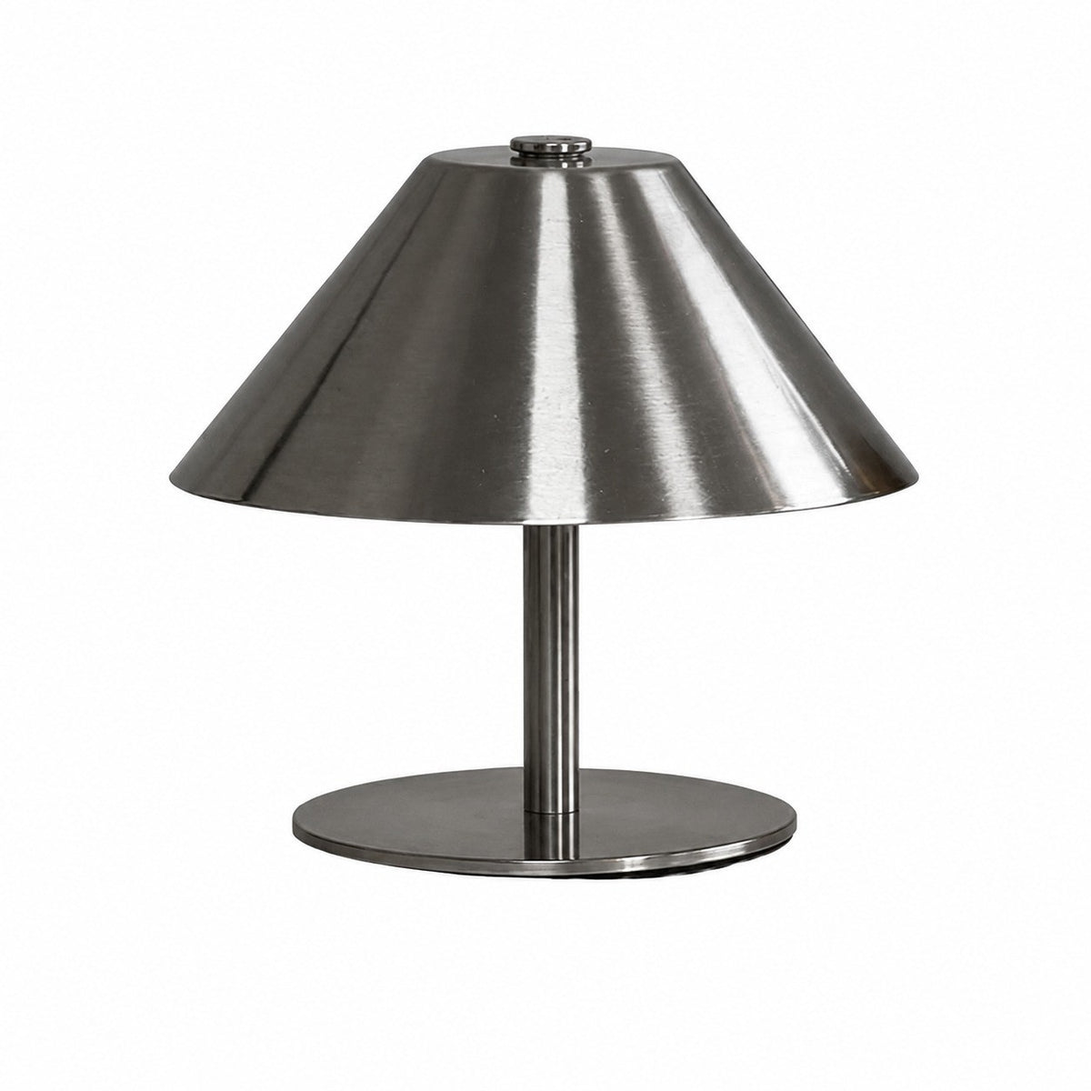 Tapered Metal Table Lamp, Nordic Bedside Night Light, Living Room Decor – Silver (15x17)