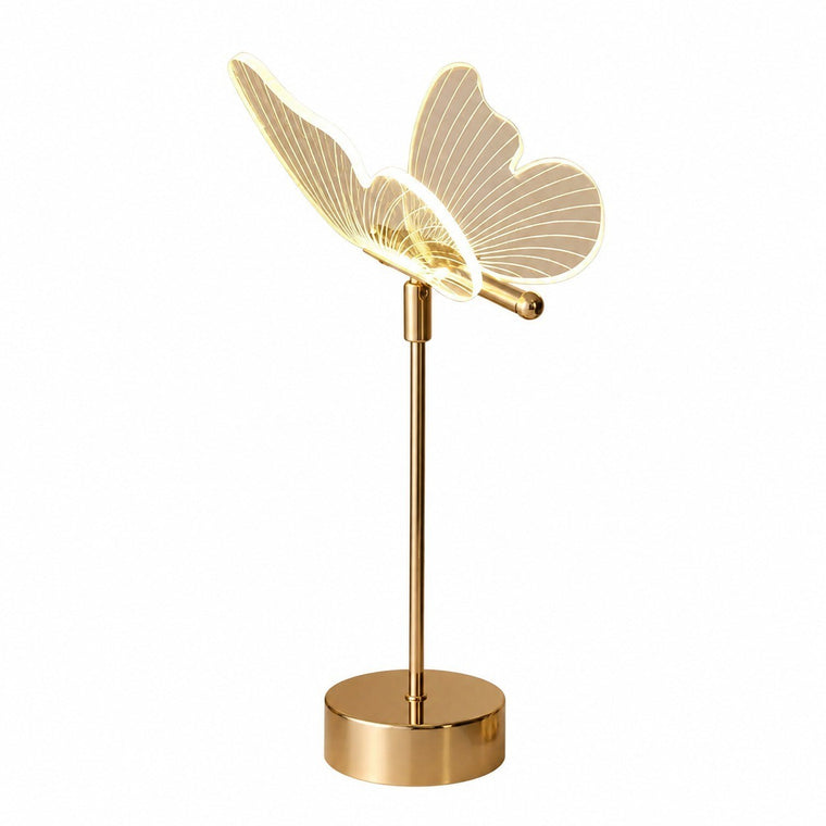 Butterfly Table Lamp, Acrylic Bedside Lamp for Girls Room, Touch Sensitive Night Light, USB – Straight butterfly plug-in model