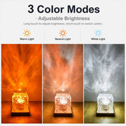 Water Ripple Night Light, Bedroom Mood Lamp, Romantic Couple Projection, 16 Colors, Touch &