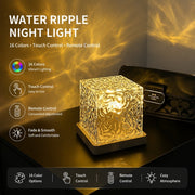 Water Ripple Night Light, Bedroom Mood Lamp, Romantic Couple Projection, 16 Colors, Touch &
