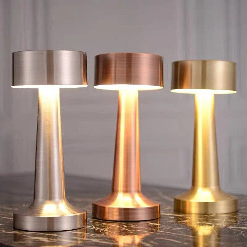 LED Dumbbell Night Light, Creative Decorative Table Lamp, Metal Nordic Style, Rechargeable