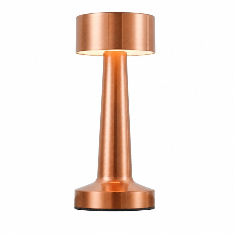 LED Dumbbell Night Light, Creative Decorative Table Lamp, Metal Nordic Style, Rechargeable – Dumbbell type a flat head-gold