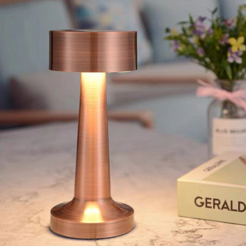 LED Dumbbell Night Light, Creative Decorative Table Lamp, Metal Nordic Style, Rechargeable
