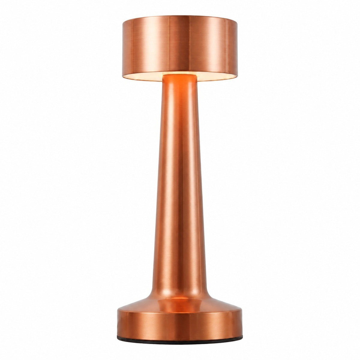 LED Dumbbell Night Light, Creative Decorative Table Lamp, Metal Nordic Style, Rechargeable – Dumbbell type a flat head-red copper color